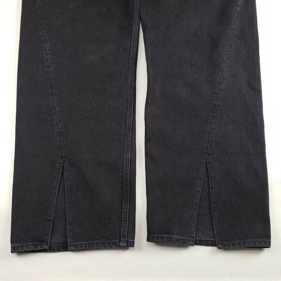 Abercrombie Fitch 90s Relaxed Jean Women 34/18S Short Black Front Vent High Rise - Picture 4 of 12